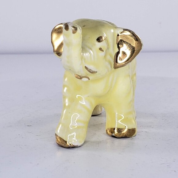 Vintage Elephant Yellow Gold Figurine - Picture 3 of 6